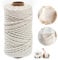 Makramee Garn Natur 4mm x 100m -4mm Naturfarbenes Baumwollgarn für DIY Projekte, Umweltfreundlich, Weich, Stark - Ideal für Wandbehänge, Pflanzenhänger & Handarbeit Garn Bobbiny