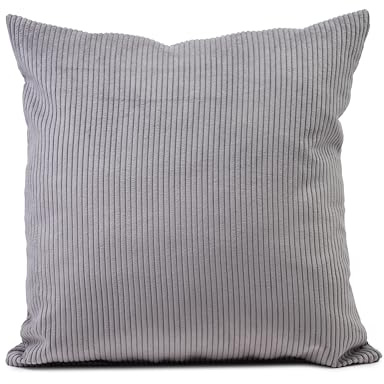Gözze - Kissen Capri, Dekokissen in Feincord-Optik, Weiches Sofakissen mit Füllung, 100% Polyester, 60 x 60 cm - Anthrazit