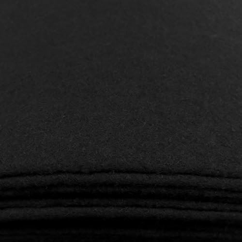Walkloden Wollstoff Wollwalk Wollfilz Loden uni Stoff ab 0,5m x 1,45m Meterware, Farbe:schwarz