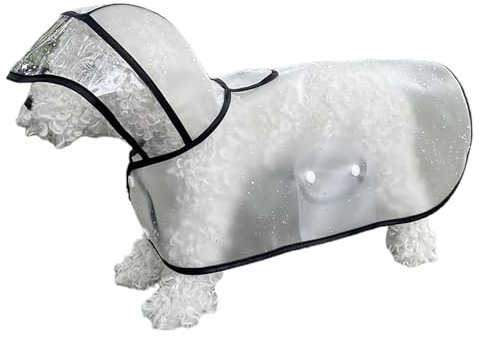 Geilisungren Hundejacke Kleine Hunde Sweatshirt Hundebekleidung FüR GroßE Hunde Regenjacke mit Kapuze Wasserdicht Hunderegenmantel Transparent Hundepulli Weiche Verstellbar Regenmantel Ultraleicht