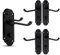 Bwintech 3 Sets Matt Black Richmond Lever on Plate, Latch Furniture, Backplate Door Handles, with Bathroom knob, Suitable for Wooden Doors