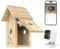 Bird House with Camera, 1080P HD Wooden Smart Bird Nest, Watch Birds Nesting & Hatching in Real Time, AI Identify Bird Behavior & Create Bird Story, Weatherproof Birdhouse
