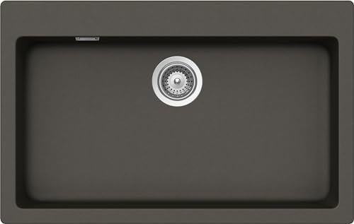 SCHOCK | Fregadero de cocina Primus N100XL 1 bañera XL con banco grifería, material Cristalite®, Asphalt, 790 x 500 mm