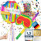 Pinata Party-Dekoration zum Befüllen XXL Set mit Konfetti, Stab & Maske; Auffüllen mit Süßigkeiten für Kinder-Geburtstag Hochzeit Party Feiern (Geburtstag + Stab & Augenmaske)