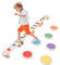3 in 1 Holz Balancierbalken für Kinder und Kleinkinder mit Trittsteinen, Multifunktions Montessori Balancierbrett Hindernisstrecke, Gleichgewichtstraining, Sinnesschulung