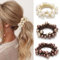Reaky Perlen-Haargummis, Haargummis mit Perlen, ausgefallene Pferdeschwanzhalter, dekorative Haar-Accessoires für Frauen (Beige, Braun)