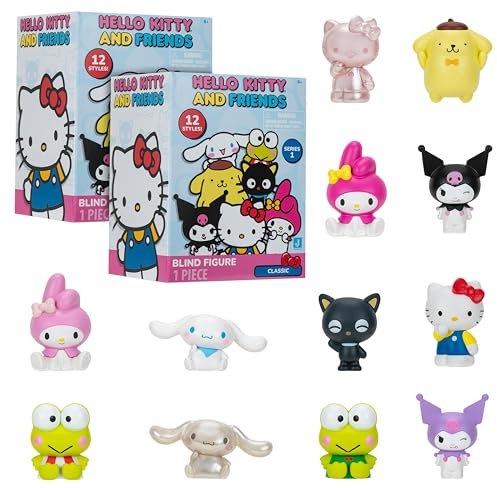 Hello Kitty and Friends Mystery Blind Box, paquete de 2 – Serie 1 – Figura coleccionable de Sanrio Mini 2 pulgadas juguete misterioso – Los estilos varían – Regalo para niños, niñas, niños – 6+