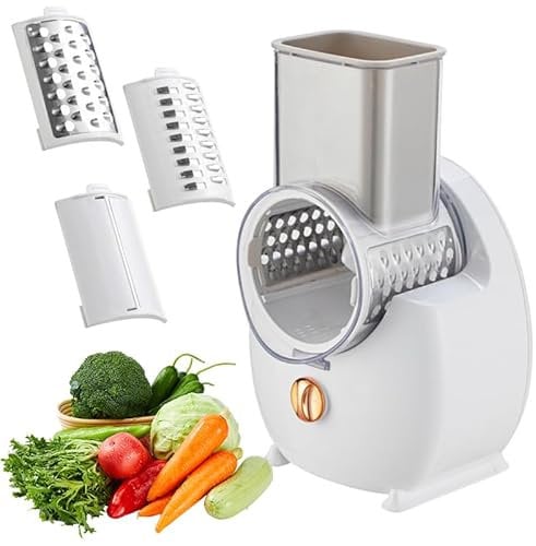 Grattugia elettrica per formaggio, per insalata elettrica, multi grattugia, taglia frutta, affettatrice automatica professionale con lame multi cono per frutta e verdura, in acciaio inossidabile,