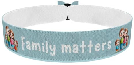 Stoffarmband Family Matters - Stoffarmband für Familie und Freunde - Wasserfestes Satinarmband - Freundschaftsarmband - Handgemachtes Armband mit Bedeutung - Geschenk für besondere Beziehungen