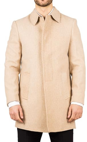 TruClothing Men's Overcoat Classic Collar Wool Blend Classic Trench Coat Winter Jacket
