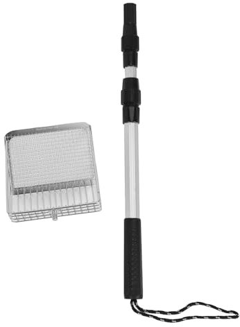 TEUOPIOE Katzenstreuschaufel, Hühnerkotschaufel, Antihaft-Siebschaufel aus Edelstahl mit dehnbarem Langen Griff, ideal zum Reinigen von Hühnerstall, Katzentoilette, Hühnerstall-Zubehör