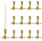 Mulaibdin Lot de 12 Bougeoir, Chandelier Bougeoir Metal, Porte Bougie Decorative Table, Bougeoir Decoratif Moderne pour Noel,Mariage,Anniversaire,Rituelles,Party,Dîner aux Chandelles,Cadeau (Doré)