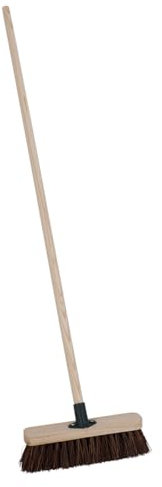 CHARLES BENTLEY Outdoor Broom, Bassine Broom, Natural Bassine, Fibre Bristles, 4ft Handle, Outdoor Brush, Garden, Patio, Decking, Durable, Practical, Bassine, 11 Inch, Brushware (29x6x131.5cm)