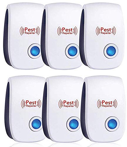 6 Pack Ultrasonic Pest Repeller, Mouse Repellent Indoor Ultrasonic Plug in, Insect Rodent Repellent for House, Pest Defense for Bugs, Mosquitoes, Roaches, Ants, Rodents, Mice, Spiders, and Cockroach