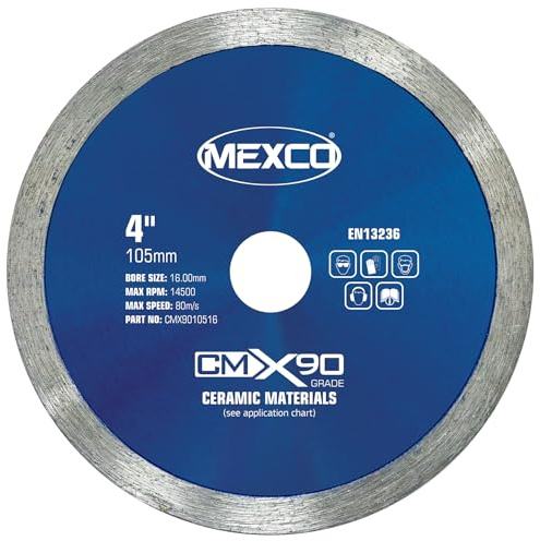 Mexco CMX Ceramic Materials Diamond Blade – High Performance & Fast Cutting Disc for Tiles – 105mm, 16mm Bore