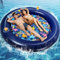 Tapis flottant gonflable de piscine Deux personnes,200*200cm,avec oreiller,flotteurs rafraîchissants avec porte-gobelet pour l'été,le jardin,la plage,l'extérieur,les fêtes d'été,Bleu marine