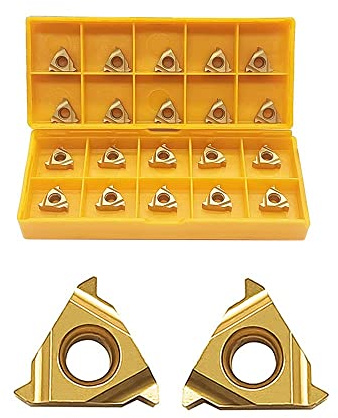 Hunricho Inserti filettati per tornio, 11ER AG60 + 11IR AG60, inserti in carburo per filettatura esterna/filettatura interna, supporto per utensili rotativi per acciaio inox e ferro, 20 pezzi