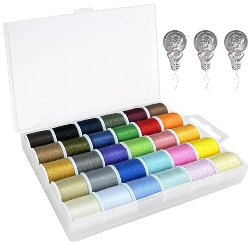 Sewing Threads Set, 30 Color Cotton Thread for Hand and Machine Sewing and Crafting - Includes Black and White Thread (45 m / 50 yds Each roll)