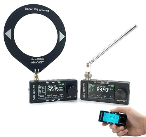 Mini Radio, ATS V4 SI4732 Radio, Vollband DSP-Empfänger, AM/FM/LSB/USB/RTTY/CW mit ESP32-S3 Chip, Kopfhörerverstärker & Hi-Z-Eingang, IPS Bildschirm, tragbar für Reisen Radiobegeisterte (CNC-Gehäuse)