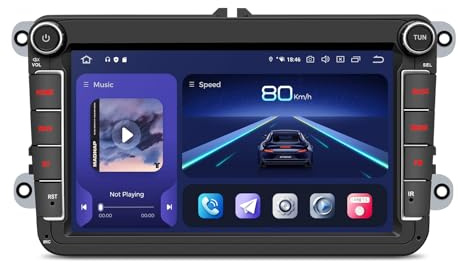 XTRONS 8 Android 14 8+256GB Autoradio für VW T5 Golf 5 6 Passat B7 Polo | Qualcomm 665 Octa Core QLED Touchscreen Autoradio mit Navi, Eingebautes 4G LTE Car Play Android Auto DTS GPS DSP Bluetooth