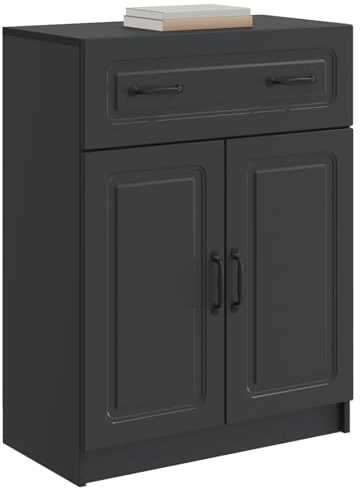vidaXL Sideboard Schwarz 66 x 34,5 x 87 cm Holzwerkstoff