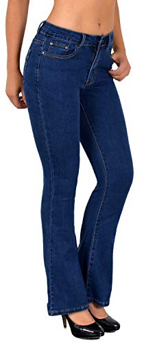 ESRA Stretch Jeans Damen Jeans Bootcut Schlaghose Damen 70er