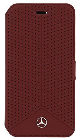 Mercedes-Benz MEFLBKS6PERE Reine Linie perforiertem Leder Booktype Kasten für Samsung Galaxy S6 rot