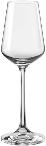 Crystalex Wine Glasses Set of 6 | Stemmed Red Wine Glass Set | White Port Wine Glasses | Unique Crystal Wine Glasses | 100% Lead-Free Glass for Wedding Anniversary Christmas (2.1 Oz)