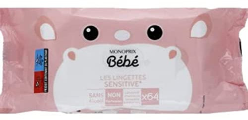 Monoprix Bebe Les Lingettes Sensitive - Le paquet de 64
