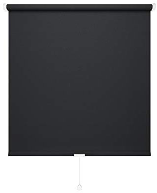 JalousieCrew Schnapprollo Springrollo Mittelzugrollo Schwarz - Breite 62 bis 222cm - Länge 175 und 230cm - Blickschutz (102 x 230 cm)