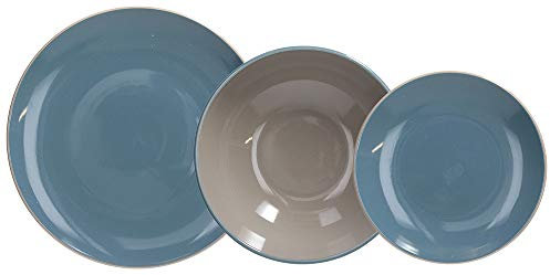 Tognana, metropolis, Servizio tavola per 6 persone, 18 pezzi, stoneware multicolor