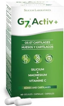 G7 Activ+. Formule améliorée. Complément alimentaire à base de silicium, de vitamine C et magnésium qui contribue au maintien normal des os et des articulations. Energie et Vitalité. 60 capsules.