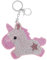 Porte-clés Licorne pailletée Rose avec Strass et Porte-clés et Mousqueton