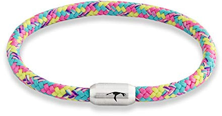 Paris Montana Das Original Sylt Segeltau Wickelarmband Unisex Geflochten Mit Gravur Handmade Hochwertiger Magnetverschluss Durchmesser 6mm (Rainbow, 20)