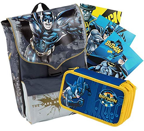 SchoolPack BATMAN - Rucksack + Etui + 3 Maxi-Hefte gratis