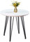 GOLDFAN Esstisch Weiß Küchentisch Modern Klein Wohnzimmertisch Rund Matt Tischplatte mit Schwarz Beine für Büro Küche 80x80x75cm