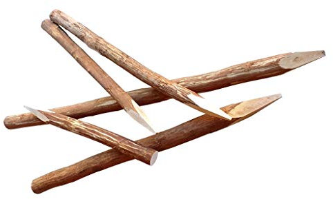 Zaunpfosten Haselnuss 90 cm - Naturbelassen und entrindet - Rundholzpfosten für Staketenzäune…