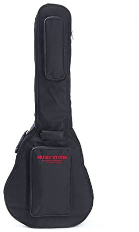 MUSIC STORE Deluxe Gigbag für Akustik Bass, Robuste, Wetterfeste Nylontasche, 20mm Polsterung, Zubehörfächer, Gepolsterte Tragegriffe