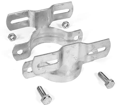 Doppel-Rohrschelle für Flach-VZ, Typ DR107, Lochabstand 70mm, Pfosten-Ø 60,3 mm