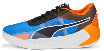 PUMA Fusion Nitro Team, Scarpe da Basket Unisex-Adulto, Bluemazing/Vibrant Orange, 38 EU