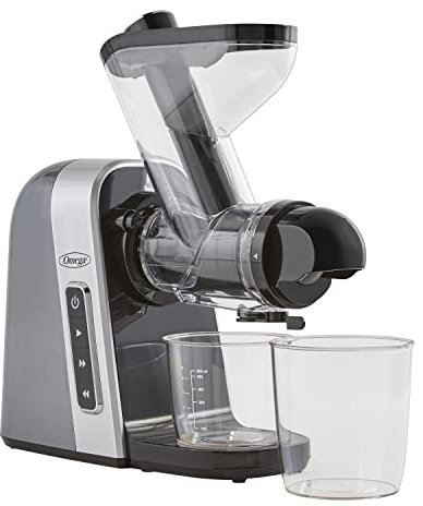Omega MM400GY13 Medical Medium Juicer BPA Free, Slow Masticating High Juice Yield with Wide Mouth Chute, Glass, Gray
