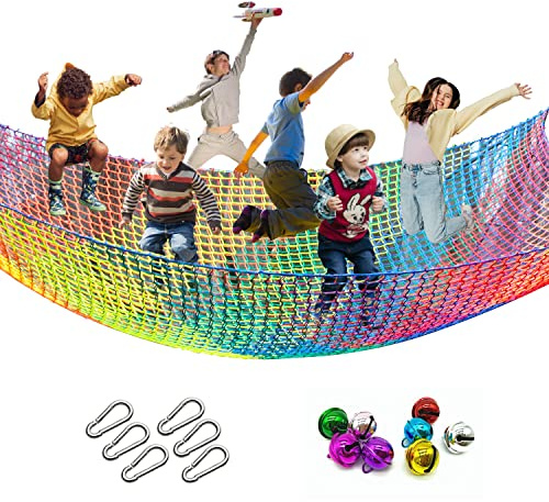 Tongmo Double Layer Safety Net for Playground, 1.8 x 2.8 m, Kids Climbing Net, Suitable for Tree House, Monkey Bar Climbing etc.