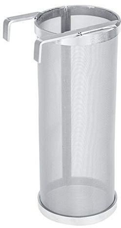 Tiiyee Brewing Hopper Basket, 300 Micron Mesh Strainer Basket Filter Hop Baskets for Homebrew Hops Beer Stainless Steel Sieve for Beer Tea Brewing with Hook Fermenter(10 * 25.5cm)