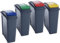 JMS we create smile Set of 4 x 25 Litre Slimline Plastic Recycle Bin with Flap Lid Kitchen Garden Waste Rubbish Bins Dustbin (Blue/Red/Green/Yellow)
