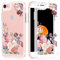 UEEBAI téléphone Coque pour iPhone SE 2022 5G/iPhone 7/iPhone 8/iPhone SE 2020, Protection Florale Tout Corps Antichoc Coque Arrière TPU avec Motif Fleurs Unique pour iPhone SE3/SE2 - Rose