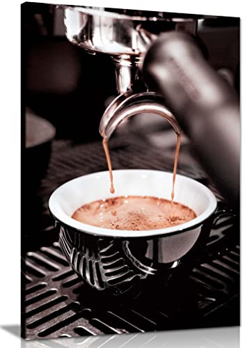 Panther Print Fine Art Prints The art of making Espresso Coffee Artistic Framed Canvas Print, Pictures for Home Walls, Bedroom, Living Room & Bathroom Decor 76x51cm (30x20in)