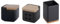 KOOK TIME Set de accesorios cocina - incluye salero de cocina, porta utensilios de cocina y bote de ajos - bote para ajos y salero de cocina con tapa de bambú - Cerámica negro mate y bambú