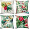 OCEUMACO Leinen Kissenbezug 40x40 Sommer Dschungel Kissenhülle 4er Set Quadratisch Sofakissen Dekokissen Bezug für Couch Natur Muster Kissen Kissenbezüge Outdoor Deko Couchkissen Zierkissen