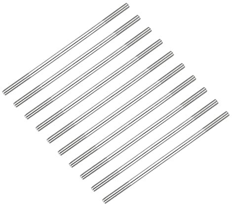 METALLIXITY Double Terminal Goujon Vis (M5 Filetage 150mm Longueur) 10Pcs 304 Inox Acier Double Fileté Barre Boulons - pour Maison Entretien