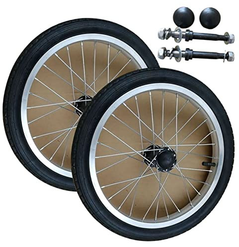 16inch Ersatzräder Für Rollstuhl, 16x1.75 Anti-Rutsch-Luftreifen Hinterrad Rollen Ersatzteile für Rollstühle Rollatoren Walker, 2 Pcs (Color : Black, Size : 1/2(12mm) Axle)